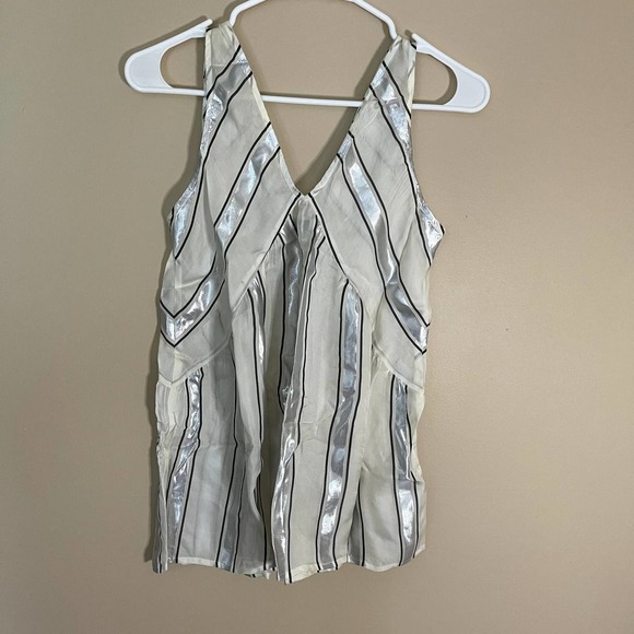 Madewell cream and silver sheer tank shirt - Picture 2 of 3